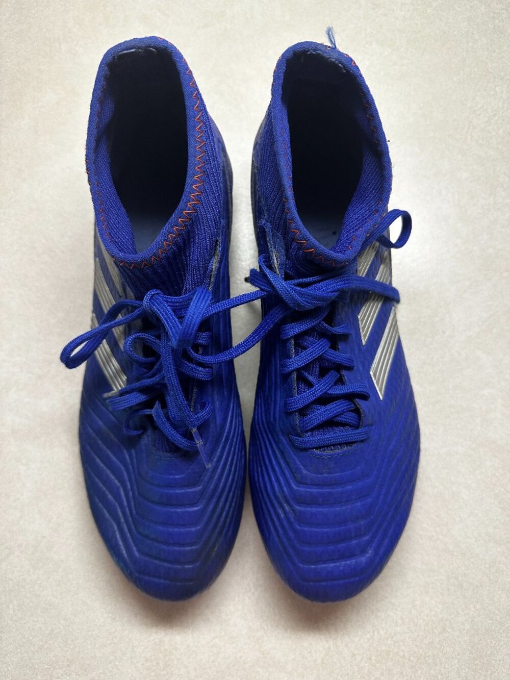 adidas Predator 19.3 FG Blue Silver Mens Cleats Size 7.5
